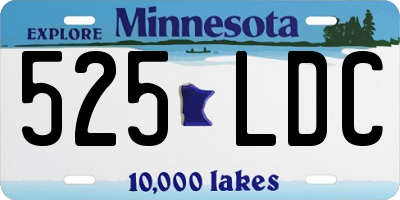 MN license plate 525LDC