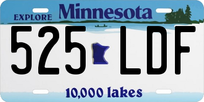 MN license plate 525LDF