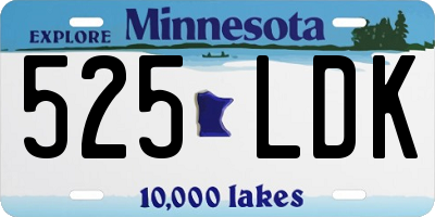 MN license plate 525LDK