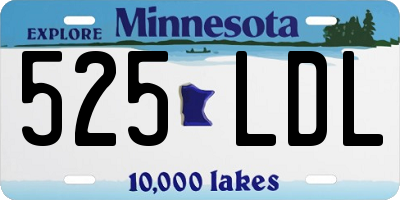 MN license plate 525LDL