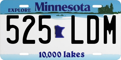 MN license plate 525LDM