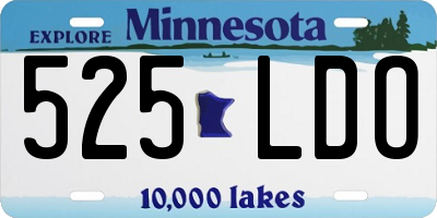 MN license plate 525LDO