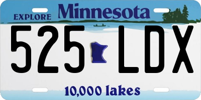 MN license plate 525LDX
