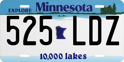 MN license plate 525LDZ