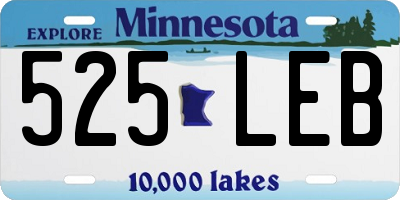 MN license plate 525LEB