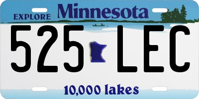 MN license plate 525LEC