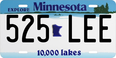 MN license plate 525LEE