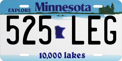 MN license plate 525LEG