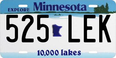 MN license plate 525LEK