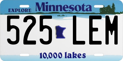 MN license plate 525LEM