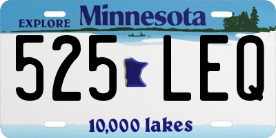 MN license plate 525LEQ