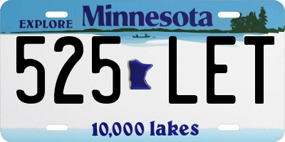 MN license plate 525LET
