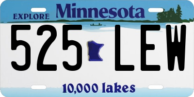 MN license plate 525LEW