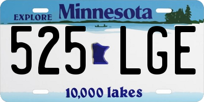 MN license plate 525LGE