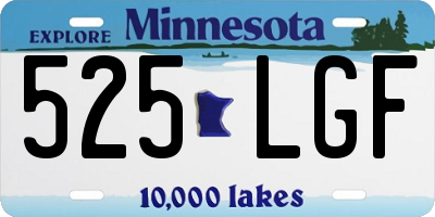 MN license plate 525LGF