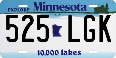 MN license plate 525LGK