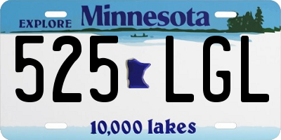 MN license plate 525LGL