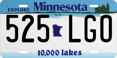 MN license plate 525LGO