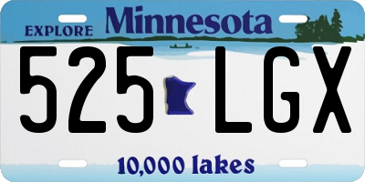 MN license plate 525LGX