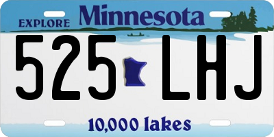 MN license plate 525LHJ