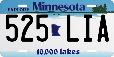 MN license plate 525LIA