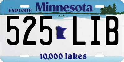 MN license plate 525LIB
