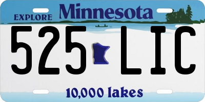 MN license plate 525LIC