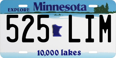 MN license plate 525LIM