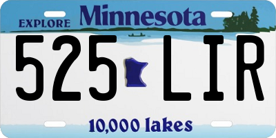 MN license plate 525LIR