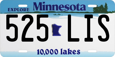 MN license plate 525LIS