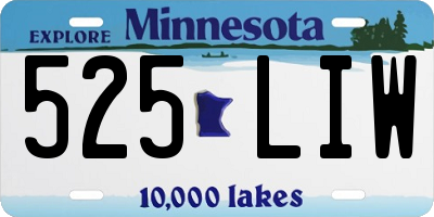 MN license plate 525LIW