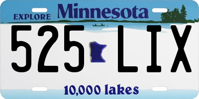MN license plate 525LIX