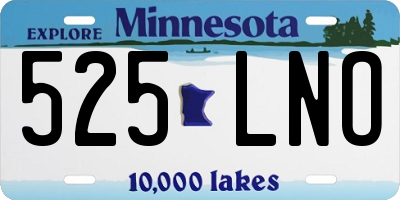 MN license plate 525LNO