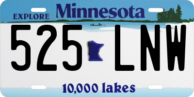MN license plate 525LNW