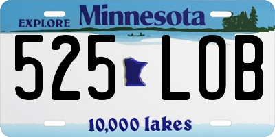 MN license plate 525LOB