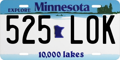 MN license plate 525LOK