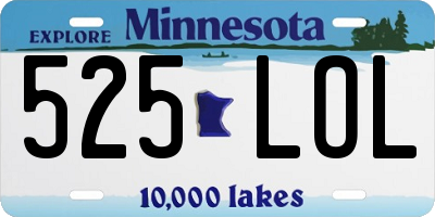 MN license plate 525LOL
