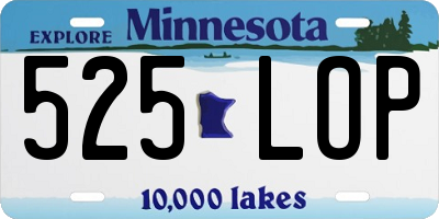MN license plate 525LOP