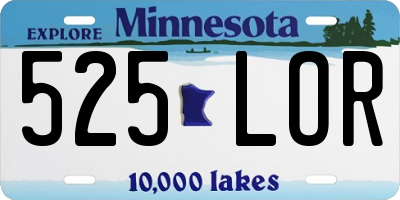 MN license plate 525LOR
