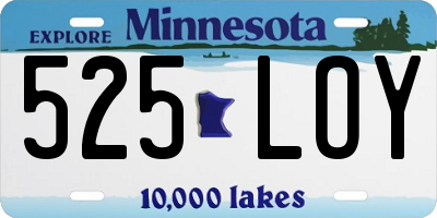 MN license plate 525LOY