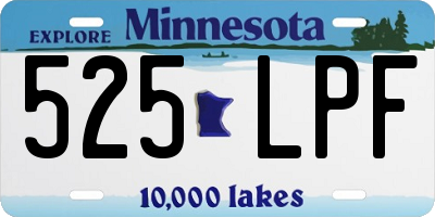 MN license plate 525LPF