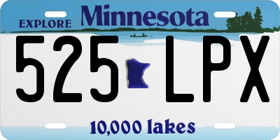 MN license plate 525LPX