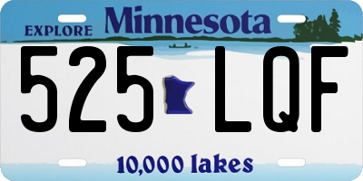 MN license plate 525LQF