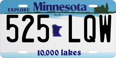 MN license plate 525LQW