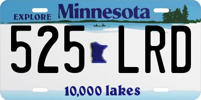 MN license plate 525LRD