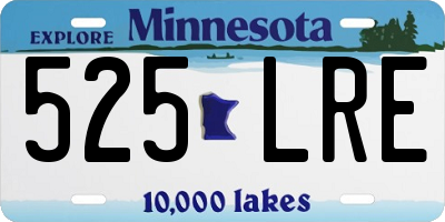 MN license plate 525LRE