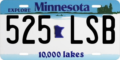 MN license plate 525LSB
