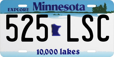 MN license plate 525LSC
