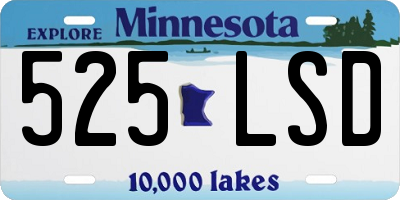MN license plate 525LSD