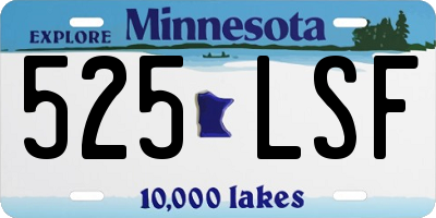 MN license plate 525LSF